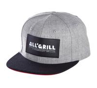 Casquette All'Grill-Kappe Gris Avec Garniture en Cuir