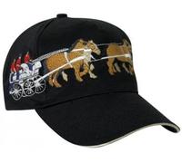 Casquette avec avec motif de cheval einstickung - Carrosse Attelé avec du sang - froid (68251 Noir)