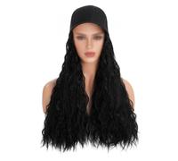 Casquette avec Cheveux Chapeau perruque femmes gros cheveux bouclés ondulés moelleux casquette de perruque de baseball naturel respirant mode perruque casquette Bonnet de Perruque(05)