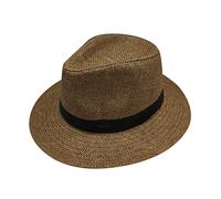 Casquette avec croix pour femme - Unisexe - Couleur unie - Chapeau de paille britannique à large bord - Chapeau de paille de jazz - Chapeau de jazz - Casquette pour homme - Olive, café, taille unique