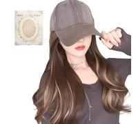 Casquette Avec Perruque,Perruque Cap avec Mèches de Cheveux - Accessoire Mode Respirant Pour Courses Activités Extérieures Rendez-Vous Quotidien Voyage