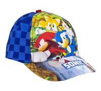 Casquette avec Visière Incurvée Sonic - Bleue - 4 à 8 ans - Avec Broderies de la Collection - Casquette pour Enfants à Scratch Réglable - Produit Original Conçu en Espagne