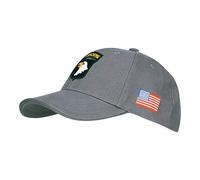 Fostex Garments Casquette de baseball « 101e division aéroportée » (infanterie parachutée des États-Unis), avec aigle hurlant, gris, Taille Unique