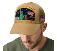 Casquette Baseball Adjustable,Casquette de Baseball 250e Anniversaire Amérique - Article à Imprimé Ajustable 1776-2026 pour Hommes Femmes Adultes