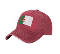 Casquette Baseball Algérie Drapeau Anti-UV Denim Lavé | 100% Coton Réglable Camionneur Unisexe Léger
