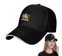Casquette Baseball,Couvre-Chef de Voyage Ajustable - Casquette de Cyclisme à Motif Lion - pour le Golf, le Travail, la Salle de Sport, l'Entraînement, la Course à Pied, le, Noir