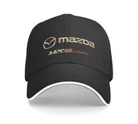 Casquette Baseball de Voiture pour Mazdas MX-5, Voiture Graphique Chapeau Casquettes de Baseball Casquette Accessoire,A-Black