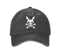 Casquette Baseball en nim avec tête Mort Lapin en Coton Pur Neutre et Respirante Chapeau Camionneur Unisexe avec Logo croisé Casquette Baseball Respirante et esthétique pour l'été ca au