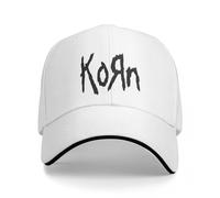 Casquette Baseball Hip Hop Korn Logo Casquettes Baseball Rock Hip Hop Musique Sandwich Casquettes Respirant Papa Unisexe Chapeau séances d’entraînement Cadeau Papa