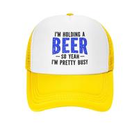Casquette Baseball,Je tiens Une bière, Donc Oui, Je suis Un Camionneur plutôt occupé Chapeau de Papa Réglable,Mode Casquette de Baseball pour Homme Femme Eté