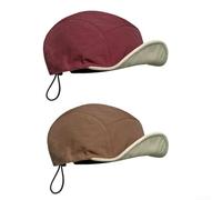 Casquette Baseball Nylon Deux Faces Jaune Moutarde Vert(Wine Red + Coffee) | Design réversible, jaune moutarde et vert sauge, style variable pour accessoire supplémentaire, tissu nylon doux