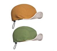 Casquette Baseball Nylon Deux Faces Jaune Moutarde Vert(Yellow + Green) | Design réversible, jaune moutarde et vert sauge, style variable pour accessoire supplémentaire, tissu nylon doux