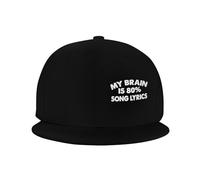 Casquette Baseball,Paroles de la Chanson « Mon Cerveau est à 80% » Chapeau de Tennis Anti Soleil,Respirant Casquette Trucker pour Voyages Sport Running