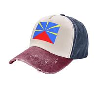 Casquette Baseball Rétro, Drapeau De L'Île De La Réunion Casquette de Baseball en Coton Chapeau été Anti-Soleil Culture Régionale avec Boucle en Métal Réglable Chapeau Confortable pour tous les jours