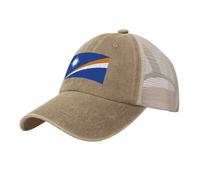 Casquette Baseball Tête Couronne Haute Été Mode Respirante MailleÎles Marshall Casquette Unisexe Réglable Léger Protection Solaire Extérieure Trucker,Brun