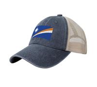 Casquette Baseball Tête Couronne Haute Été Mode Respirante MailleÎles Marshall Casquette Unisexe Réglable Léger Protection Solaire Extérieure Trucker,Bleu Marine