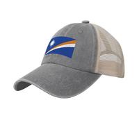 Casquette Baseball Tête Couronne Haute Été Mode Respirante MailleÎles Marshall Casquette Unisexe Réglable Léger Protection Solaire Extérieure Trucker,Gris Clair