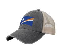 Casquette Baseball Tête Couronne Haute Été Mode Respirante MailleÎles Marshall Casquette Unisexe Réglable Léger Protection Solaire Extérieure Trucker,Gris foncé