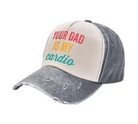 Casquette Baseball Ton Père Est Mon Cardio Drôle Snapback Hat Anti UV,Classic Casquette De Baseball pour Adulte Tennis Golf