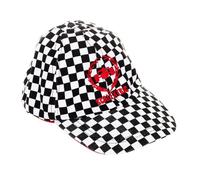 Casquette basique brodée sur le devant pour homme ARH0019-Carrés noir-blanc Taille unique