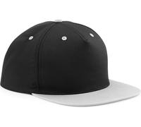 Casquette Beechfield Snapback unie à 5 panneaux contrastés RW4072 (taille unique) (Noir/Gris)