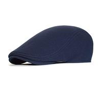 Casquette Beret Homme Chapeau de Plate Beret Vintage Reglable Casquette Gavroche Gatsby Ivy Irish Chapeau Golf Newsboy Hat Flat Cap pour Homme Femme (FR/ES, Alpha/Lettres, Taille Unique, Bleu Marine)