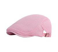 Casquette Beret Plate Homme Femme Chapeau de Maille Respirant Ete Reglable Gavroche Casquette Vintage Ivy Irish Chapeau Gatsby Newsboy Hat Flat Cap (FR/ES, Alpha/Lettres, Taille Unique, Rose)