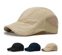 Casquette Béret Séchage Rapide Homme et Femme | Visière Durcie | Ventilée, Respirante, Ultra Léger Réglable | Urban, Golf, Running, Trucker, Tennis, Gym, Plage, Kaki, Taille Unique
