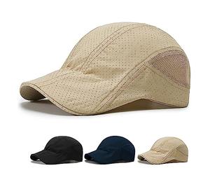 Casquette Béret Séchage Rapide Homme et Femme | Visière Durcie | Ventilée, Respirante, Ultra Léger Réglable | Urban, Golf, Running, Trucker, Tennis, Gym, Plage, Kaki, Taille Unique