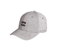 Casquette Billabong Flexfit 6 panneaux, visière incurvée, argent