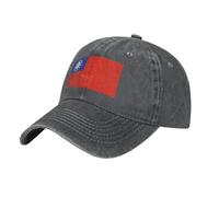 Casquette Birmanie Drapeau Imprimé Patriotique Royaume-Uni Casquette De Baseball Drapeau Birmanie Jean Délavé Réglable pour Homme Et Femme Unisexe Chapeau Célébration Nationale