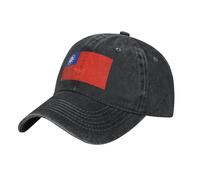 Casquette Birmanie Drapeau Imprimé Patriotique Royaume-Uni Casquette De Baseball Drapeau Birmanie Jean Délavé Réglable pour Homme Et Femme Unisexe Chapeau Célébration Nationale