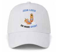 Casquette Blanche Jean-Louis en Mode Sport | 5 Panneaux Polyester Recyclé 210 g/m² Taille Unique Réglable | Boucle Métal Œillets Brodés | Cadeau Sportif Sportive Anniversaire Noël