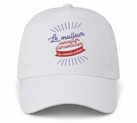 Casquette Blanche Le meilleur conseiller d'orientation du monde entier | 5 Panneaux Polyester Recyclé 210 g/m² Taille Unique Réglable | Boucle Métal Œillets Brodés | Cadeau Éducation Anniversaire Noël