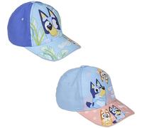 Casquette bleue et orange pour enfant avec visière de 51 cm. Fabriquée en 65 % coton et 35 % polyester. Imprimé Bluey. Produit original conçu en Espagne, orange, Taille Unique