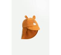 Casquette cache-cou bébé en gaze de coton tango marron 12/24M(74/86)