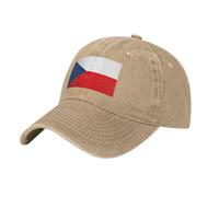 Casquette Camionneur République Tchèque Drapeau Anti-UV | Denim Lavé 100% Coton Réglable Baseball Unisexe Respirant