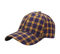 Casquette camouflage d'extérieur pour la pêche, la chasse, la randonnée, le basket-ball, casquette snapback à carreaux, jaune, Taille unique