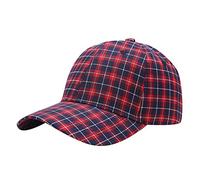 Casquette camouflage d'extérieur pour la pêche, la chasse, la randonnée, le basket-ball, casquette snapback à carreaux, Rouge, Taille unique