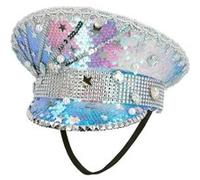 casquette capitaine star sequins irisés adulte - boland 33040 Gris G