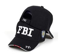 casquette Casquette de baseball Nouvelle lettre FBI brodée casquette de baseball hommes femmes hip hop mode coton papa chapeaux chapeau de parasol en plein air casquettes de sport réglables，Black