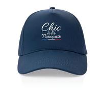 Casquette Chic à la Française - Imprimé en France - Cadeau French Touch Original Rigolo (Bleu Marine)