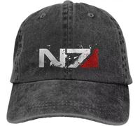 Casquette Classique Pare-Soleil en détresse N7 Hip Hop Caps Mass Effect Commander Shepard Jeu Cowboy Chapeau Chapeaux à visière Cadeau Noir