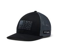 Columbia Casquette Unisexe PFG en Maille avec Drapeau de Poisson, Couronne Haute, Noir/Graphite, XXL