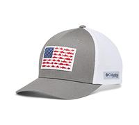 Columbia Casquette Unisexe PFG en Maille avec Drapeau de Poisson, Couronne Haute, Titane/Blanc, XXL