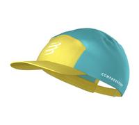 Casquette compressport 5 panel jaune bleu