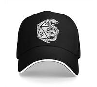 Casquette d’Hiver Unisexe Casquettes de Papa Couleur Pure Dragon Poly Dice D20 Dados de Donjon Casquette d’Homme Sun Visor Baseball Casquettes de Jeu DND Casquette Pointe