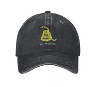 Casquette d’Homme Gadsden Flag Don’t Tread on Me Casquette de Baseball en Jean libertarien Casquettes Jaunes pour Sport en Plein air Casquettes de Baseball Couple Dames Sunshade Baseball