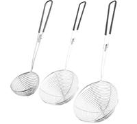 Casquette d'araignée en acier inoxydable 3pcs, cuillère d'écumoire ronde pour pot chaude, passoire réutilisable pour pâtes à tortellini aux boulettes de viande