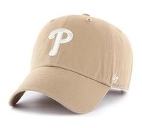 Casquette de baseball 47 Brand MLB kaki et blanc avec logo principal, sangle r glable, taille unique pour adulte - Philadelphia Phillies - kaki e